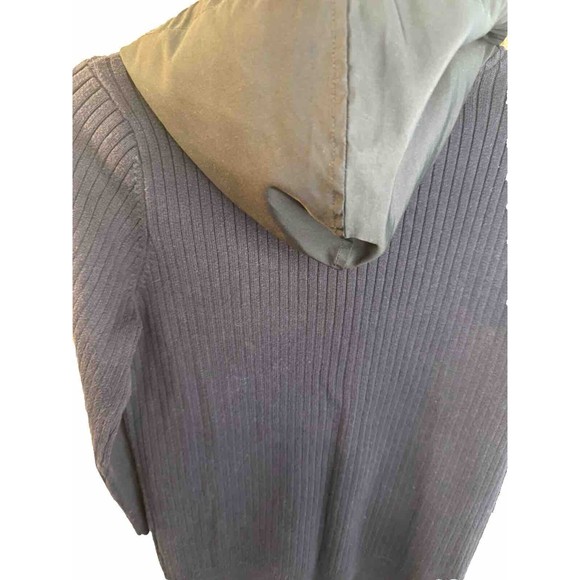 L-RL Ralph Lauren Active Womens Full Zip Ribbed Hooded Navy SweaterJacket Size M - Picture 7 of 10